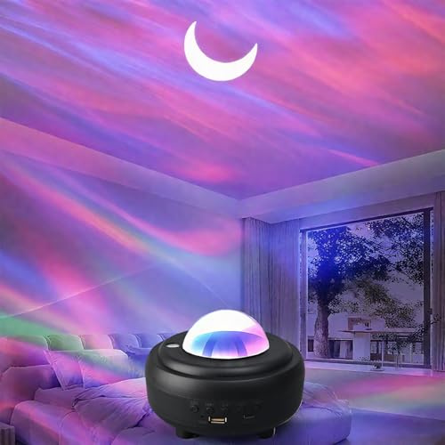 AVEKI Star Projector for Bedroom, Moon Galaxy Projector Built-in Bluetooth Speaker, Ceiling LED Aurora Projector，Room Decor Aesthetic, Christmas Birthday Gifts for Kids, Adults, Teens (Black)