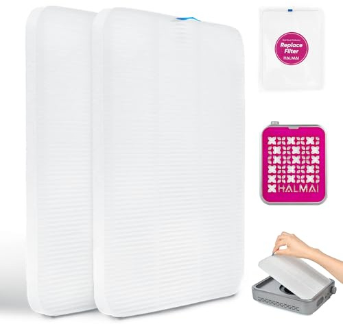 HALMAI Filtre de Rechange pour Aspirateur à Poussière d'Ongles Lot de 2, Filtre à Poussière Réutilisable Compatible avec Aspirateur HALMAI pour Manucure, Accessoires (Blanc)