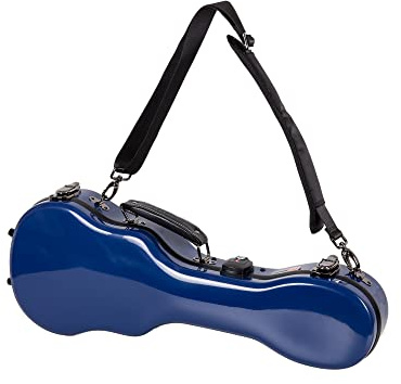 Crossrock CRF1000SUNVBL Hardshell Fiberglass Soprano Ukulele Case, Thick Padded, 3 Latches, Glossy Finsh in Navy Blue