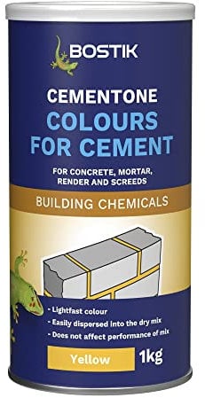 Bostik Colours for Cement, For Concrete, Mortar, Render and Screeds, Available in 5 Intermixable Colours, For Interior and Exterior Use, Colour: Yellow, Size: 1kg