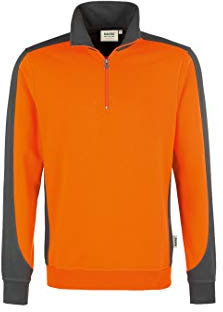 HAKRO Zip Sweatshirt Contrast Performance, HK476-orange, 4XL
