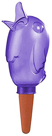 Scheurich Wasserspender Bördy M | 9 x Lila | 220ml Füllmenge | Bewässerungskugel klein mit Ton Fuß | Wasserspender Pflanzen und Blumen Terrakotta Stiel