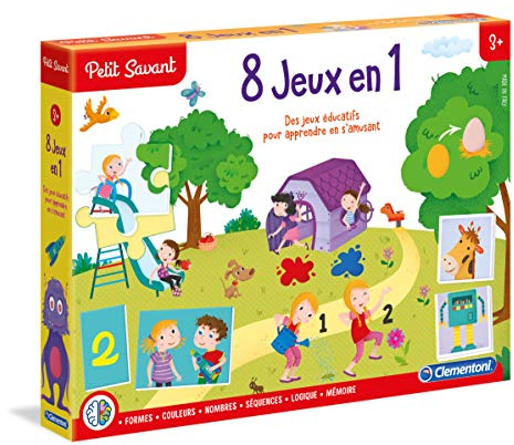 Clementoni - 62543.7 – Kleiner Wissenschaftler – 8 Spiele in 1 – Lernspiel für Kinder von 3 bis 6 Jahren – Lernspiel mit Spaß – entwickelt Gedächtnis, Logik, Kreativität usw.