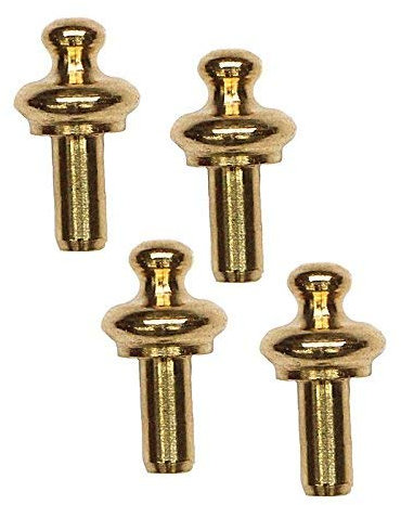 MyTinyWorld 4 x 3mm Dolls House Miniature Brass Classic Door Knobs