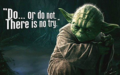 time4art Star Wars YODA Do or do not Bilder LEINWAND Giclee Film mit Zitat Grafiken Print Canvas Bild auf Keilrahmen Leinwand 120cm x 80cm