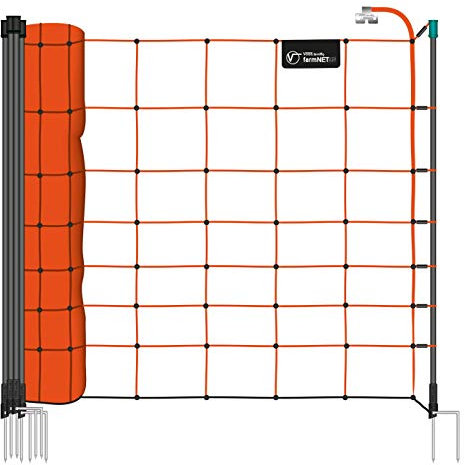 VOSS.farming 50m Premium 90cm, 2 Spitzen Weidezaun, Elektrozaun-Netz, Schafzaun, Schafnetz, Weidezaun Netz Hundezaun Agility