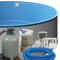 Stahlwand Rundpool-Set Ø 5,00 m x 1,50 m, Pool Made in Europe, Blaue UV-beständige Innenhülle 0,6 mm, SF142 Sandfilteranlage mit 8 m³/h, Einbauskimmer, Filtersand, Poolschlauch