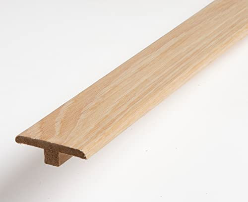 Chêne brut T Section double Transition, barre de porte Bande et couverture pour parquet 14 mm à 18 mm en chêne massif