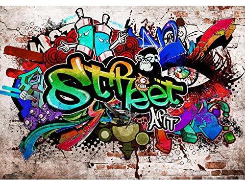 Runa Art - Fototapete Graffiti Streetart - Vlies Wand Tapete Wohnzimmer Schlafzimmer Moderne Wanddeko Bunt 528 x 280 cm 9218015a