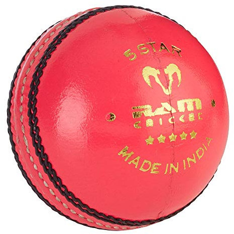 Ram Cricket 5 Star Match Cricket Balls - Box of 6 (5oz, Pink)