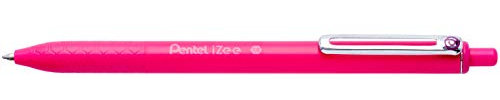 Pentel BX470-P iZee Lot de 12 stylos à bille rétractables avec clip en métal Rose Pointe large 1 mm