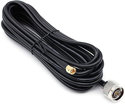 DollaTek 16ft Cable de extensión coaxial de Baja pérdida (50 Ohm) para 3G / 4G / LTE/Ham/ADS-B/GPS/RF Radio a Antena o Uso de pararrayos (no para TV o WiFi) - SMA Macho a N Macho
