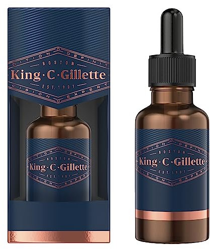 King C. Gillette Beard Oil for Men con argán vegetal, jojoba, aguacate, semillas de macadamia y aceite de almendras, 30 ml
