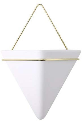 iSpchen Keramischer Pflanzer hängender Pflanzentöpfe Dreieck Pflanzentöpfe, Wandvase Geometrische Deko Für Sukkulenten Kakteen Luftpflanzen