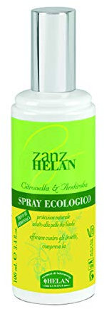 Helan, Zanzhelan, Spray de protection écologique et naturelle pour enfants et à l'Aloe Vera contre les moustiques et les insectes, sans ammoniaque, sans parabènes, 100 ml - Made in Italy