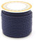 PandaHall 5 Meters 4mm Braided Leather Cord Prussian Blue Round Genuine Leather Cord for DIY Bracelet Necklace Jewelry Making