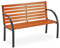 Relaxdays Gartenbank, 2 Sitzer, Holzstreben, rustikal, Balkon & Terrasse, Sitzbank, HBT 83,5x123x56 cm, braun/schwarz