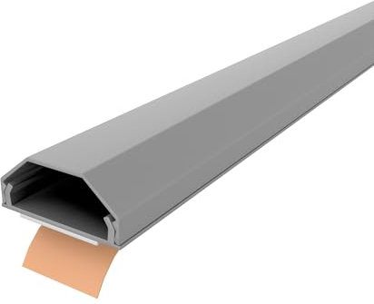 Onpira® Aluminium Kabelkanal in 5 Farben – TV-Kabelkanal selbstklebend oder zum Schrauben – für Wand & Boden – saubere Kabelführung im Innen- & Außenbereich (33x1100mm, Silber Selbstklebend: Ja)