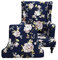 Highdi 2 Teilig Ohrensessel Überzug, Blume Sessel-Überwürfe Ohrensessel Schonbezüge Bezug Sesselhusse Elastisch Stretch Tiger Stuhlbezug mit Armlehne Hohe Rückenlehne Universal (Weiße Pfingstrose)