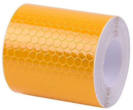 Anawakia Nastro catarifrangente autoadesivo di sicurezza, nastro catarifrangente, nastro segnaletico, 5 × 300 cm (giallo)