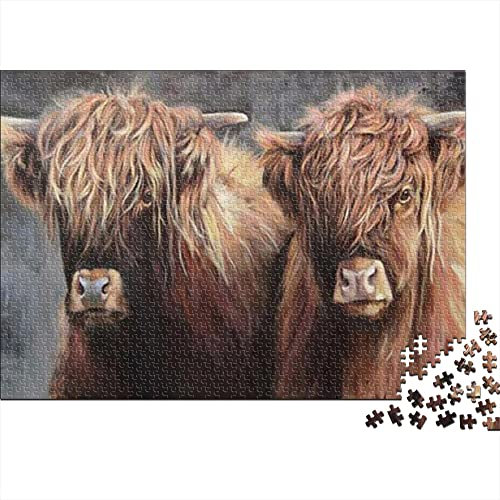 Puzzles für Erwachsene 1000 Teile Teenager schwierig Herausforderung Puzzles Familienspiele Lernspielzeug Puzzle | Kuh - Tier 38x26cm