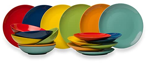 Kaleidos - Servizio piatti in Porcellana da 18 pz. ''ARCOBALENO MITIKA''