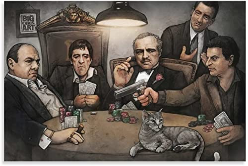 RuiChuangKeJi Wandbild 70x90cm Rahmenlos Scarface Goodfellas Godfather The Sopranos Poster Dekoratives Gemälde Wohnzimmer Poster Schlafzimmer Gemälde