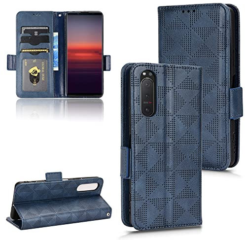 Kukoufey Hülle für Sony Xperia 5 II, Leder, Handy-Schutzhülle, Blau