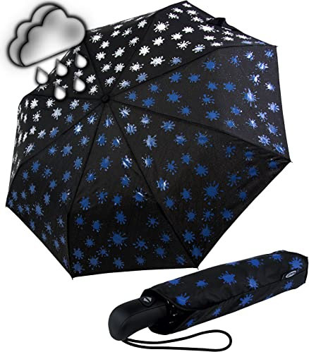 iX-brella first class Automatik Wetprint - Farbwechsel bei Nässe - Paintdrops Blue