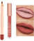 2pcs Matte Nude Lip Liner und Lippenstift Make-up Set, flüssiger Lippenstift 24H Non-Stick Cup Nicht verblassen Wasserdichte Nude Lippenstift Make-up Kits Samty Nude Lipliner Lipgloss Make Up Geschenk