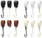 Garderobenhaken GARD Schlaufe mit S-Kleiderhaken | Lederschlaufe veganes PU-Leder | Dekoratives Lederband für Garderobenstangen, Kleiderständer, Lederriemen (beiges Band / schwarzer Haken, 9er Set)