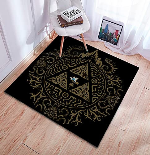 Rugendary Legend of Zelda Gamer Room Teppich, Runder Bodenbereich, Gaming Stuhlmatte, Gamer Home Decor Geschenk (0.8x0.8 m. Wirtschaftliche Qualität, Quadratisch)