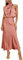 MIRGLER Robe longue élégante et formelle à col montant en satin élastique taille haute pour femme, Robe cérémonie, Rose cuite, Taille L