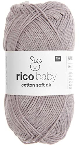 Babywolle pastell Rico Baby Cotton Soft Dk | weich und pflegeleicht | Baumwollmischgarn zum Stricken und Häkeln (082 flieder)