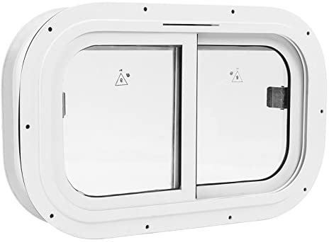 Marine-Fenster, 500 X 300 Mm, Abgerundetes Schiebefenster, Bidirektionale Bewegung, Gute Abdichtung, Hohe Transparenz für Schiff, Yacht, Marine-Schiebefenster (Mit 80 mm festem Rahmen)