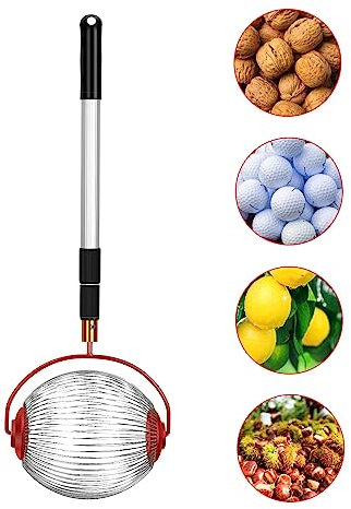 Garden Rake Rolling Nut Harvester, Stainless Steel Acorn Picker Upper Roller Adjustable Manual Tools Outdoor Picker Up Walnuts Pecans Apples Small Fruit Golf Ball