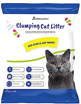 AllPetSolutions Low Dust Clumping Cat Litter 10L - Highly Absorbent, Odour Eliminating, Hygienic, Unscented Natural Bentonite Clay Cat Litter for All Kittens and Cat Breeds