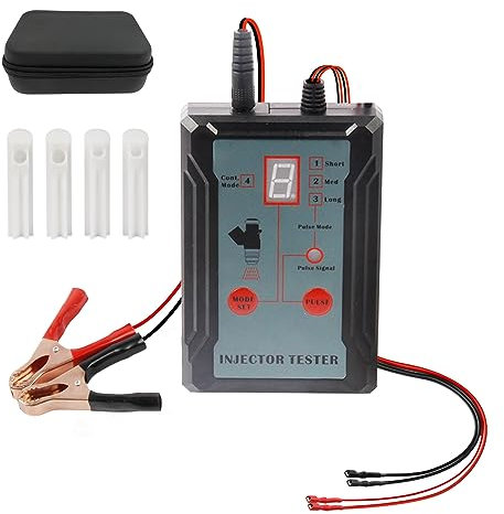 LUTIFIX Kit de testeur et de Nettoyage d'injecteur de Carburant amélioré avec 8 Modes d'impulsion, 4 adaptateurs de Nettoyage d'injecteur, Modes de Puissance de Sortie 12 V/5 V, Court-Circuit