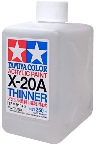 TAMIYA 81040 X-20A Verdünner 250ml Acryl- Lackierfarbe für Plastikmodellbau, Modellbau und Bastelzubehör, Farbe für den Modellbau, Mehrfach