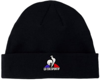 Le Coq Sportif Unisex ESS Bonnet N°1 Black Beanie-Mütze, Schwarz, One Size