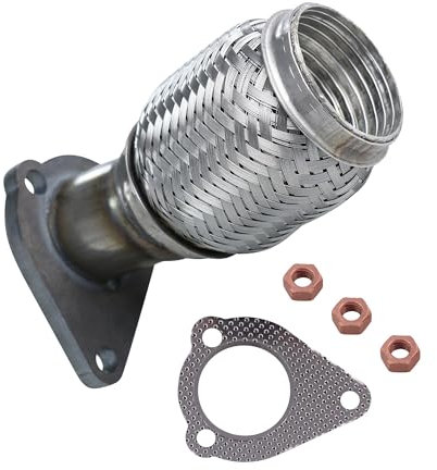 BESTPRICE 1x Flexrohr Auspuffrohr Reparaturrohr für Katalysator mit Anbaumaterial Kompatibel mit A udi A4 B5, A4 B7 Avant (8ED), A6 C5 (4B2) (4B5), VW PASSAT B5 (3B2) (3B5), PASSAT B5.5 (3B3)