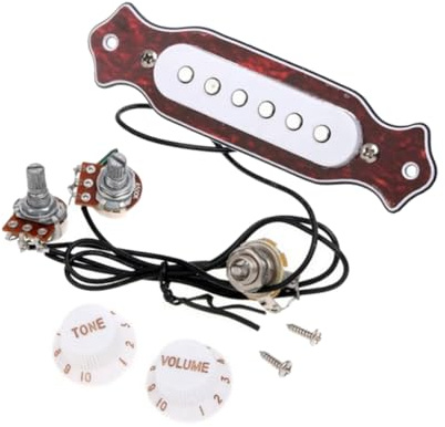 6-saitiger Schallloch Tonabnehmer Gmb324 für Gitarre | Schallloch Ausführung, Lautstärke und Klangregler, Kunststoff Metall mit Montageschrauben