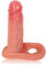 Roluck Penismanschetten mit Hodenringen, Penis Sleeve Realistische Dildo Flüssigsilikon Penis Extender Verzögerung Ejakulation Penishülse Sexspielzeug für Paare Männer (M)