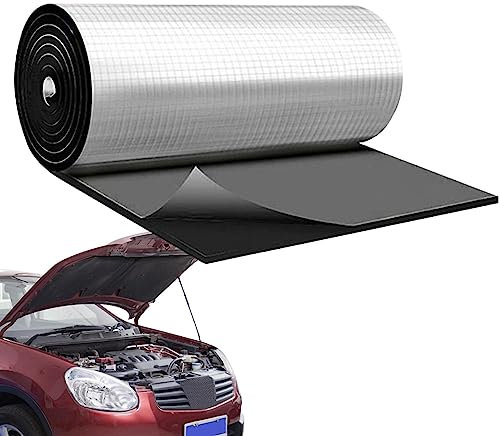 Dranng Hotte Isolation Phonique Coton | Anti-Bruit Auto-adhésif Automobile, Mousse À Cellules Fermées Imperméable, Accessoire D'amortissement De Véhicule Ignifuge pour Capot, Porte, Toit Et Pare-feu