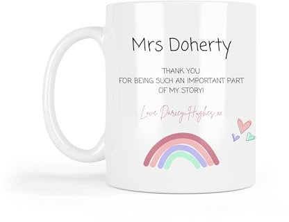 Personalised Teacher Mug, Nursery Teacher Gift - Key Worker, Childminder, End of Year, First Day of School - 11 Oz White Ceramic Mug