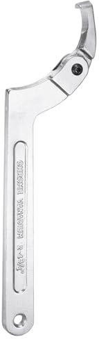 sourcing map 2-4 3/4(51-121mm) C Spanner Wrench Adjustable Square Pin Spanner Wrenches Tool Chrome Vanadium for Lock Nuts Machine Tools Mechanical Tool, Silver Tone