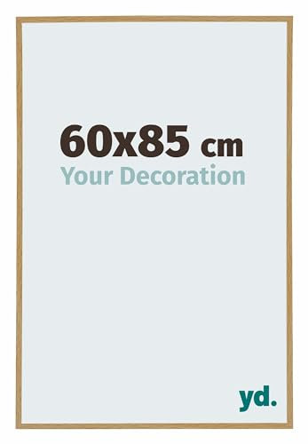 yd. Your Decoration - Cadre photo 60x85 cm - Hêtre Clair - Cadre Photo en Plastique Avec Verre acrylique - Anti-Reflet - Cadre 60x85 - Evry