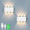 Akku Wandlampe, mit Touch Control Schalter LED Magnetisch Akku Wandleuchte 5000mAh Kabellose Wandlampe 3 Modi Helligkeitsstufen, ideal für Loft Flur Schlafzimmer (2pcs Weiß)