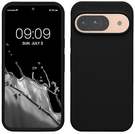 kwmobile Carcasa Compatible con Google Pixel 9 Funda - Funda Compatible con Google Pixel 9 Pro Case - Protector antigolpes de TPU y Silicona - Apto Carga inalámbrica - Negro