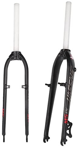 26/27.5 MTB Rigid Fork 1-1/8 Threadless Straight Steerer Disc/V Brake Quick Release MTB Front Fork Aluminum Alloy Super-Light Bike Hard Forks (Color : Gray red, Size : 26/27.5in)